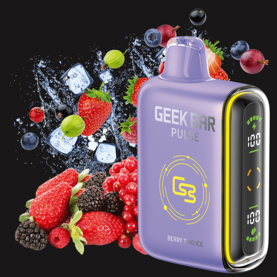 Geek Bar Pulse 9000 Disposable Vape-Berry Trio Ice 20mg / 9000 Puffs Morden Vape SuperStore and Cannabis Manitoba Canada