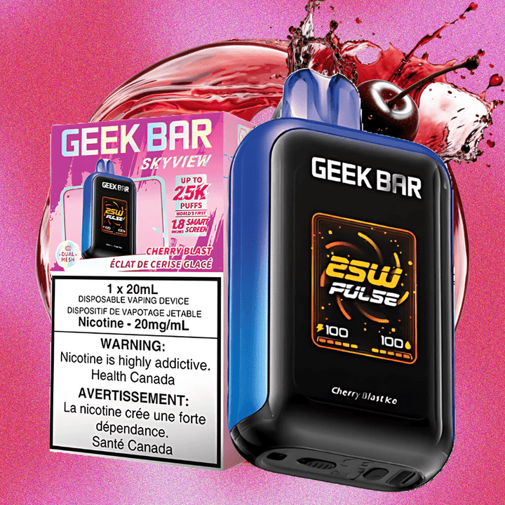 Geek Bar Skyview 25K Disposable Vape -Cherry Blast 25000 Puffs / 20mg Morden Vape SuperStore and Cannabis Manitoba Canada