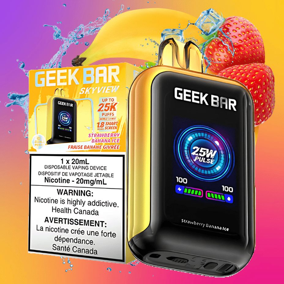 Geek Bar Skyview 25K Disposable Vape - Strawberry Banana 25000 Puffs / 20mg Morden Vape SuperStore and Cannabis Manitoba Canada