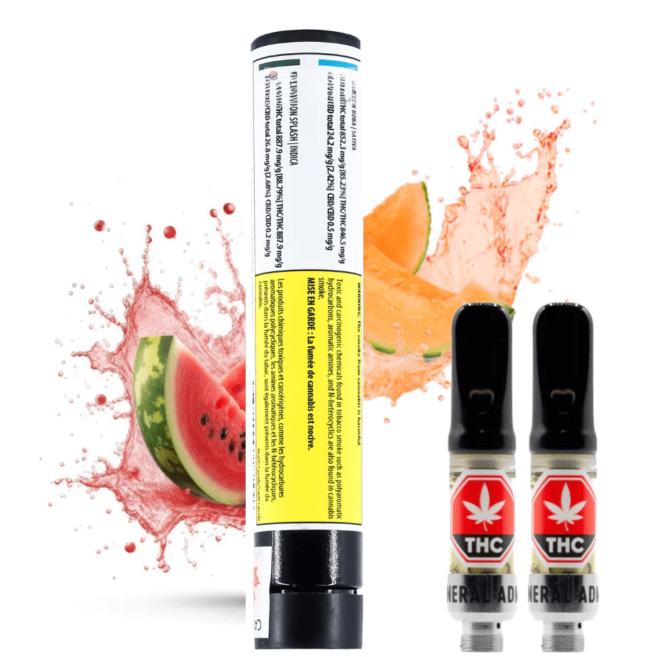 General Admission Watermelon Splash & Honeydew Boba Hybrid 510 Cartridge-2x0.45g 2x0.45g Morden Vape SuperStore and Cannabis Manitoba Canada