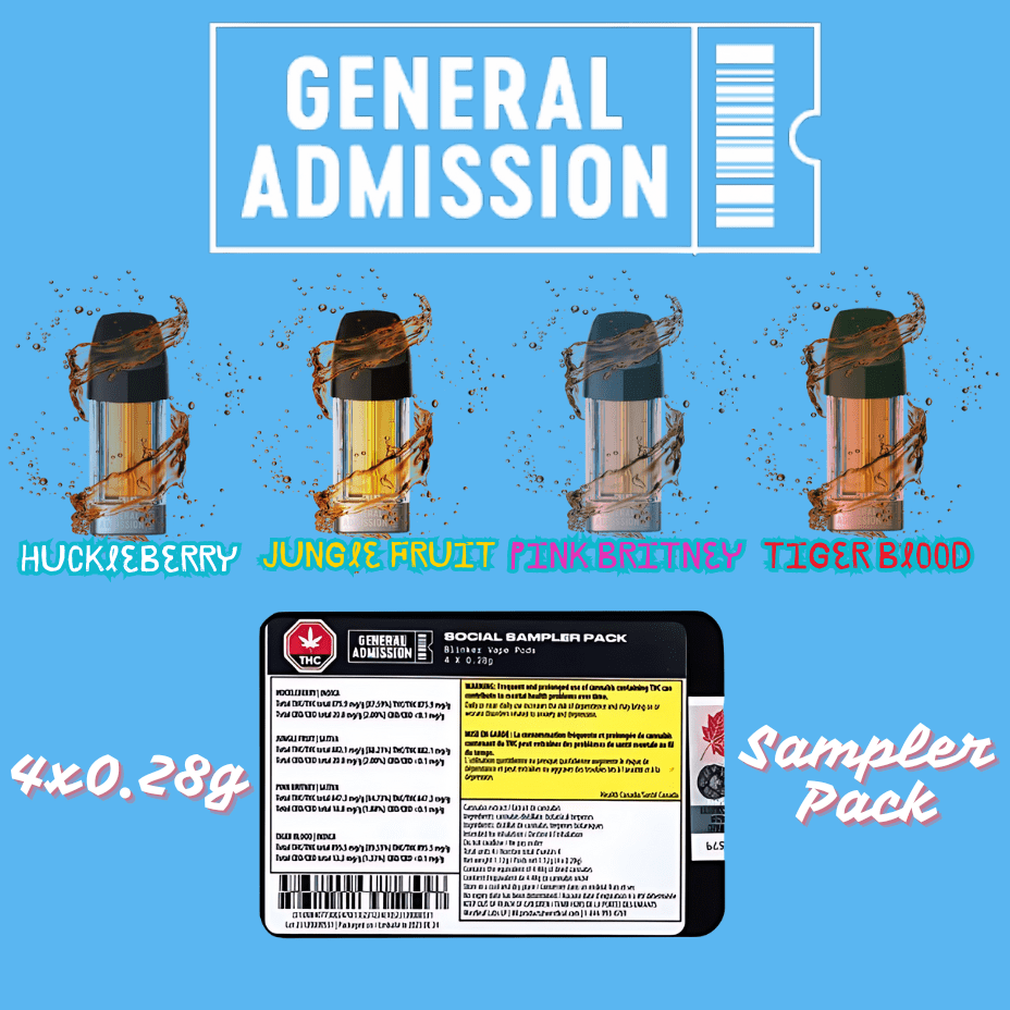 General Admission Essential Mixer Pack Blinker Pods-4x0.28g 4x0.28g Morden Vape SuperStore and Cannabis Manitoba Canada