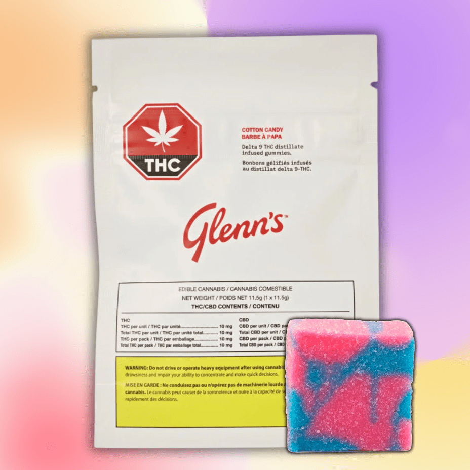 Glenn's Cotton Clouds THC Gummy 1x10mg 1x10mg Morden Vape SuperStore and Cannabis Manitoba Canada