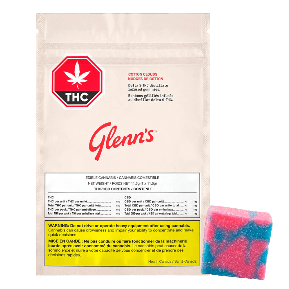 Glenn's Cotton Clouds THC Gummy 1x10mg 1x10mg Morden Vape SuperStore and Cannabis Manitoba Canada