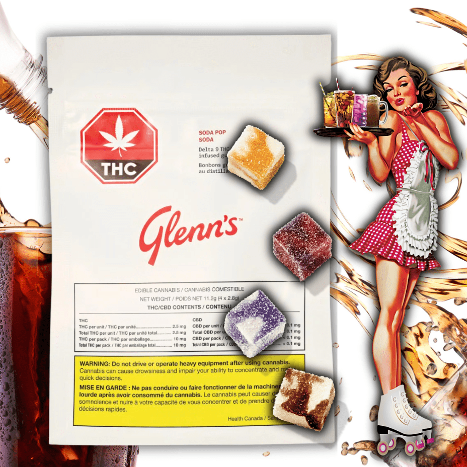 Glenn's Soda Pop Multi-pack THC Gummies-4x2.5mg 4x2.5mg Morden Vape SuperStore and Cannabis Manitoba Canada