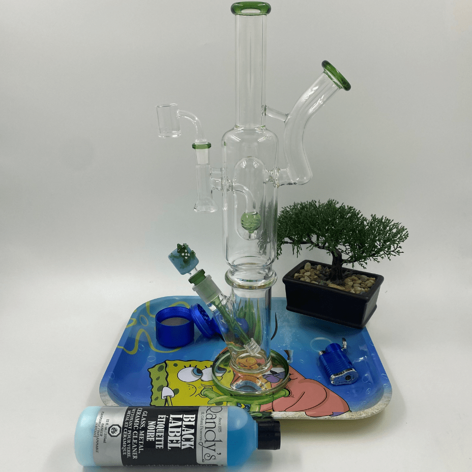 High Class Glass Dual Chamber Straight Tube Green Morden Vape SuperStore and Cannabis Manitoba Canada