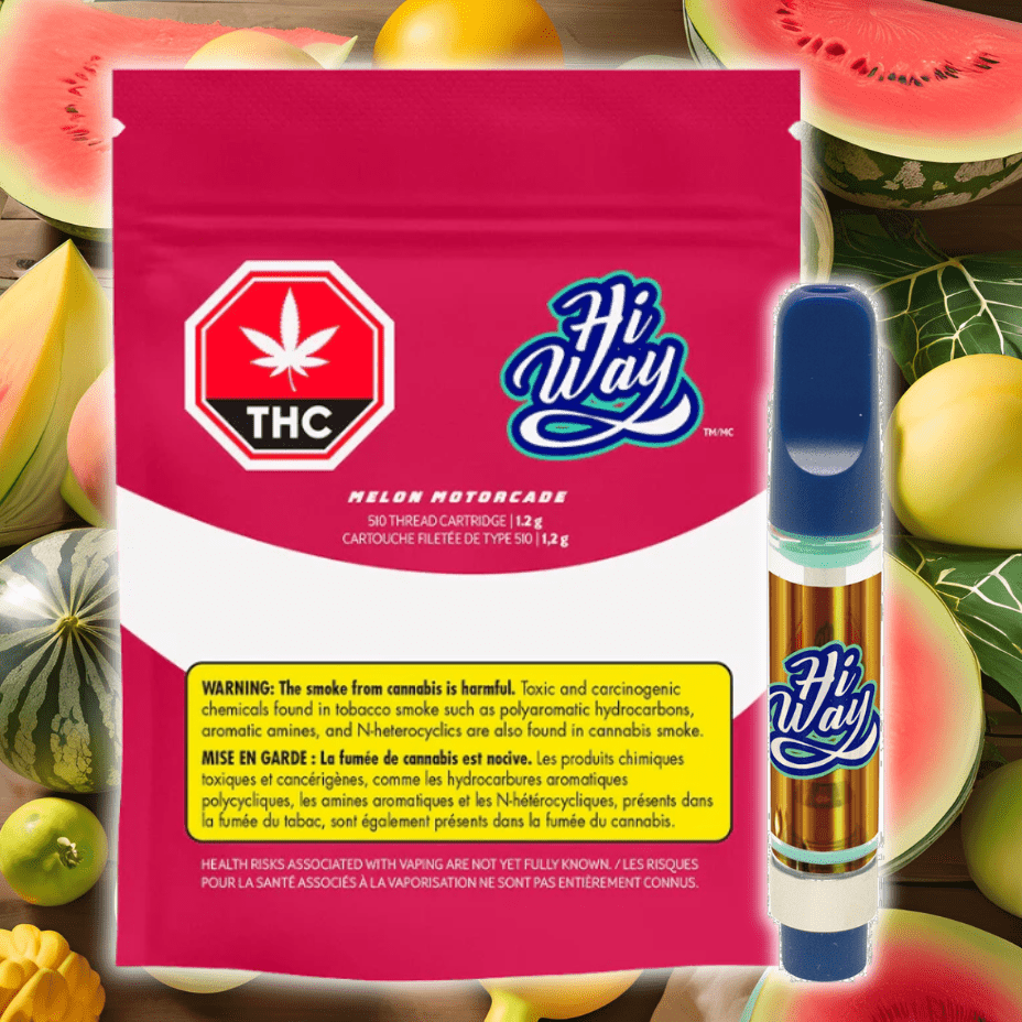 Hiway Melon Motorcade Hybrid Cartridge-1.2g 1g Morden Vape SuperStore and Cannabis Manitoba Canada