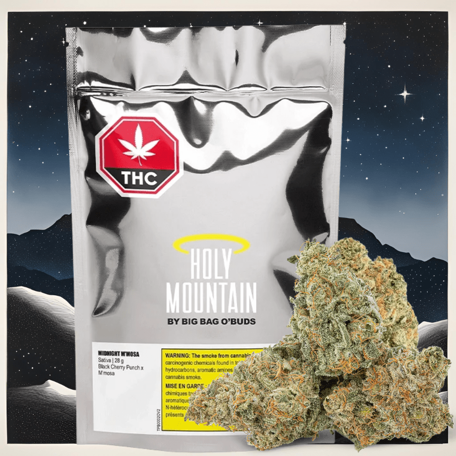 Holy Mountain Midnight M'mosa Sativa Flower-28 28g Morden Vape SuperStore and Cannabis Manitoba Canada