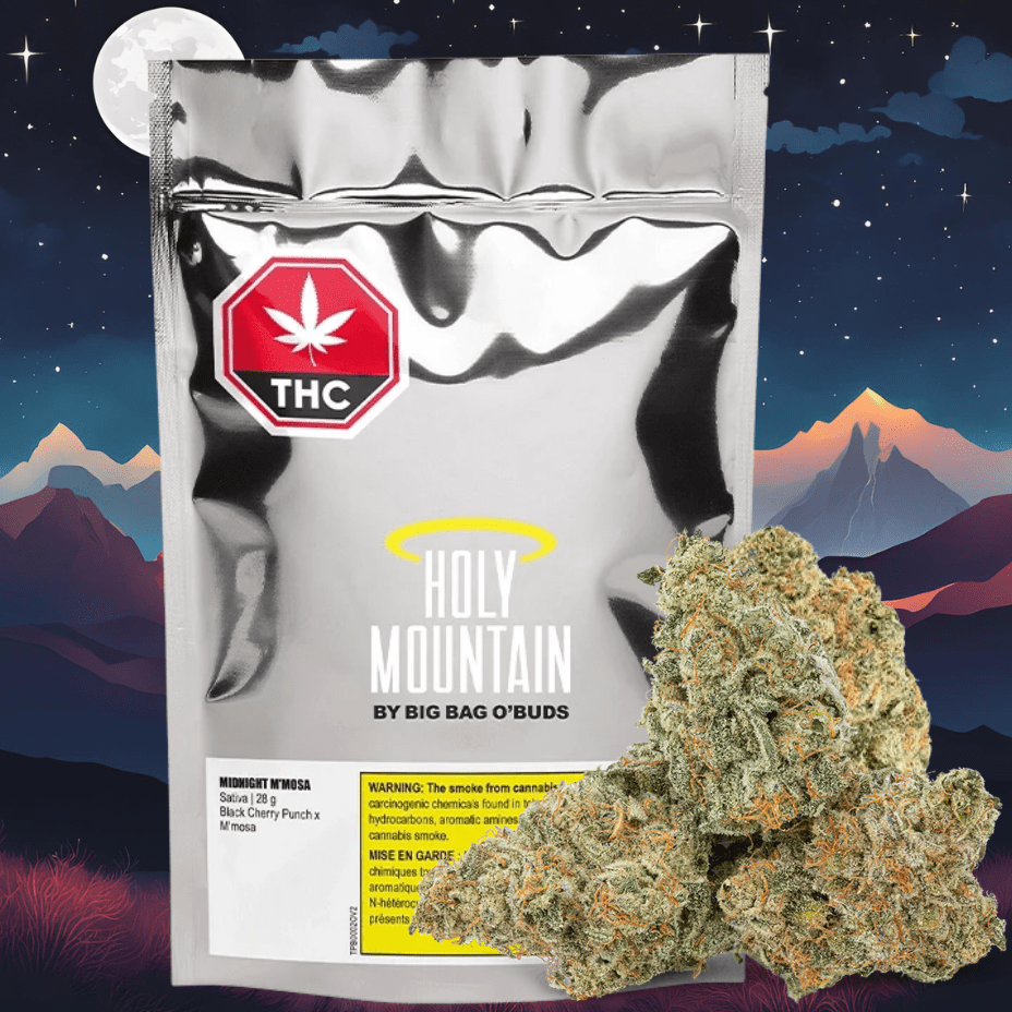 Holy Mountain Midnight M'mosa Sativa Flower-28 28g Morden Vape SuperStore and Cannabis Manitoba Canada