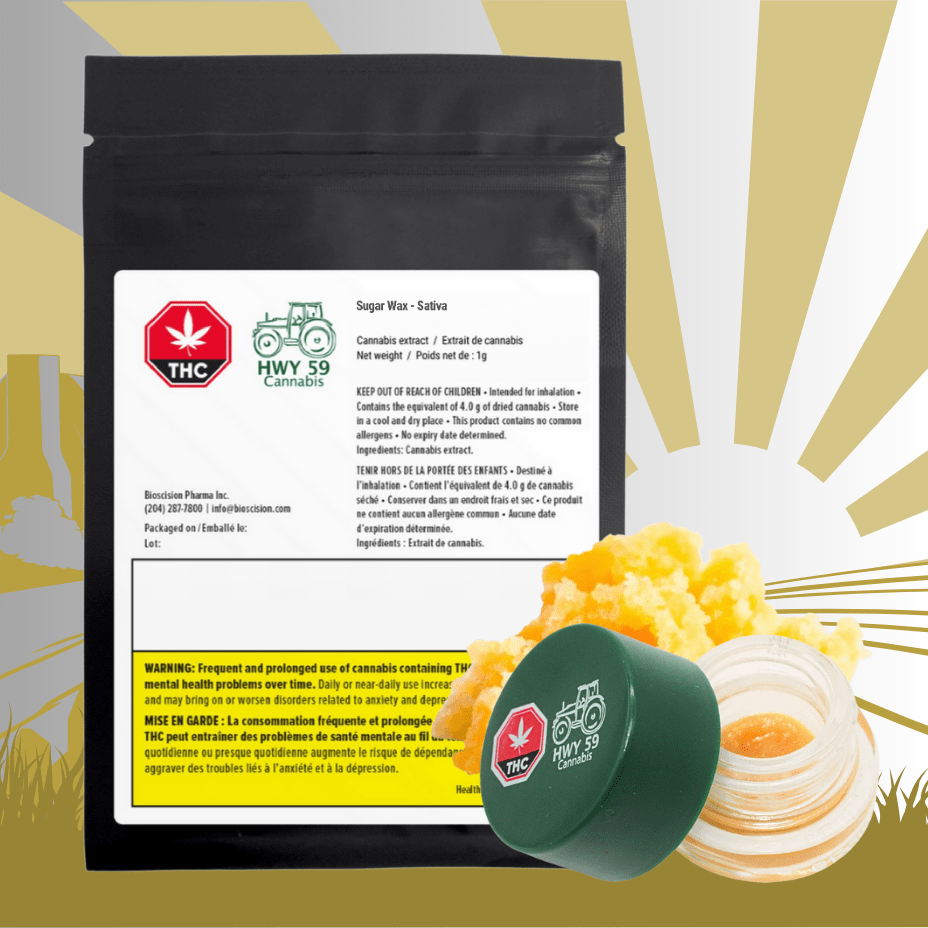 Hwy 59 Sativa Sugar Wax-1g 1g Morden Vape SuperStore and Cannabis Manitoba Canada