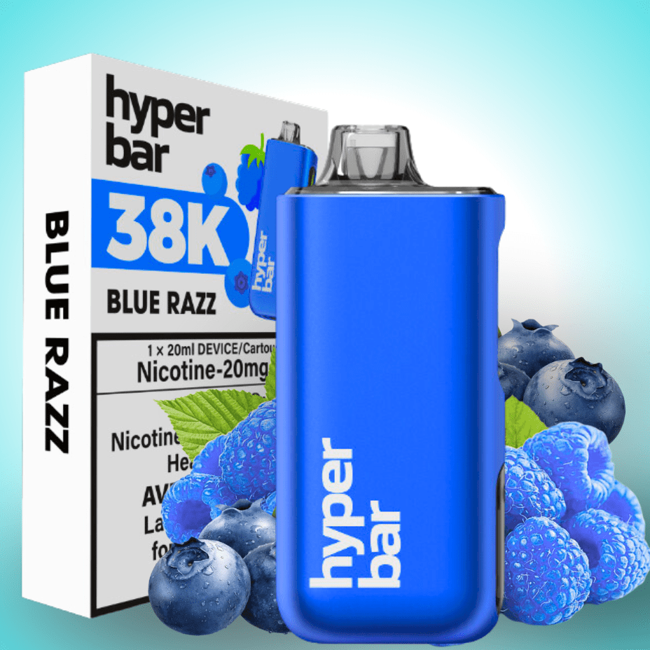 Hyper Bar BE38000 Disposable Vape-Blue Razz 38000 Puffs / 20mg Morden Vape SuperStore and Cannabis Manitoba Canada