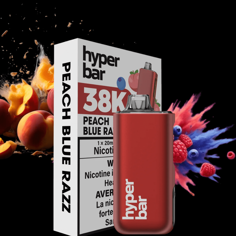 Hyper Bar BE38000 Disposable Vape-Peach Blue Razz 38000 Puffs / 20mg Morden Vape SuperStore and Cannabis Manitoba Canada