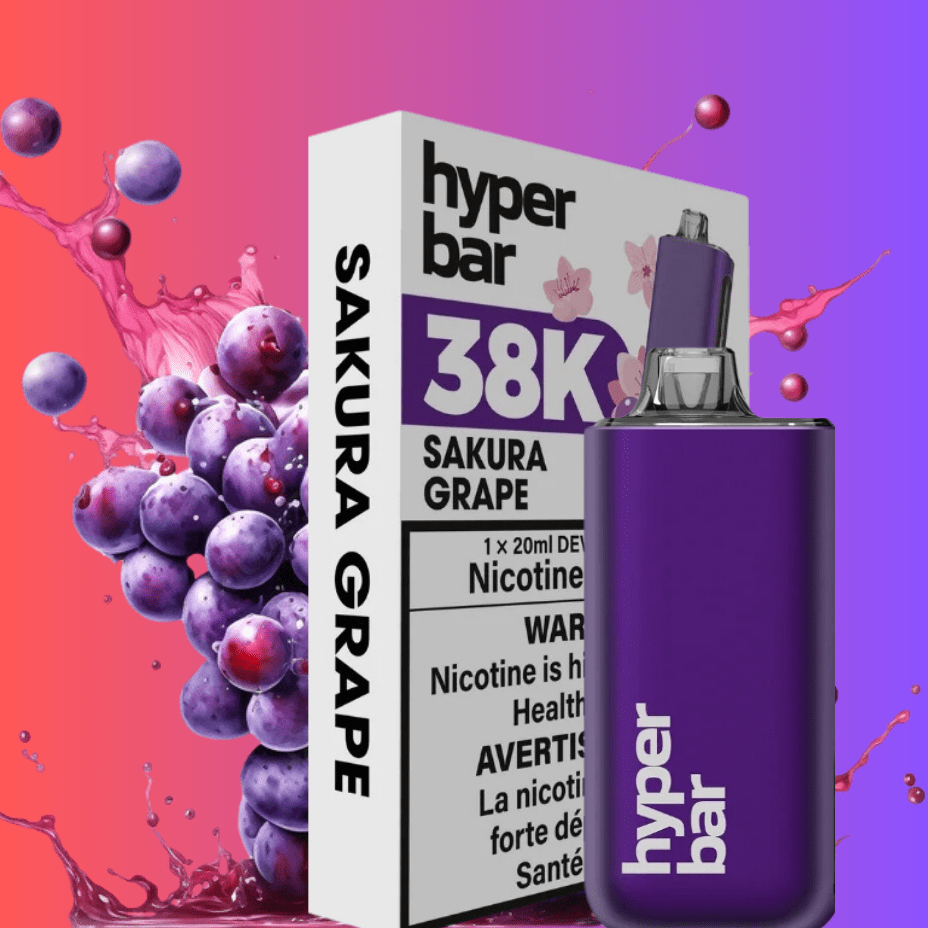 Hyper Bar BE38000 Disposable Vape-Sakura Grape 38000 Puffs / 20mg Morden Vape SuperStore and Cannabis Manitoba Canada