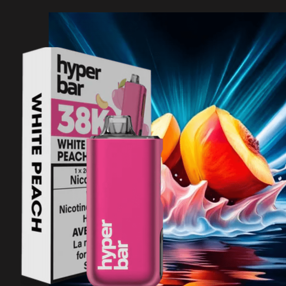 Hyper Bar BE38000 Disposable Vape-White Peach 38000 Puffs / 20mg Morden Vape SuperStore and Cannabis Manitoba Canada