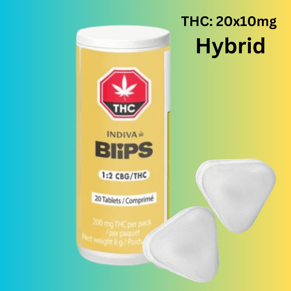 Indiva Blips 1:2 THC:CBG Tablets-20x10mg 20x10mg Morden Vape SuperStore and Cannabis Manitoba Canada