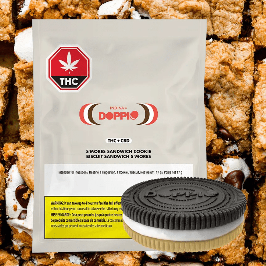 Indiva Doppio S'mores Sandwich Cookie 1:1 Edible-1x10mg 1x10mg Morden Vape SuperStore and Cannabis Manitoba Canada