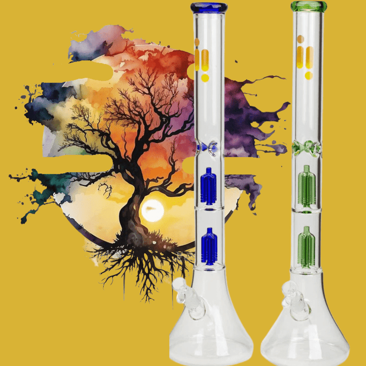 Infyniti 7mm Dual Tree Perc Beaker 23" Black Morden Vape SuperStore and Cannabis Manitoba Canada