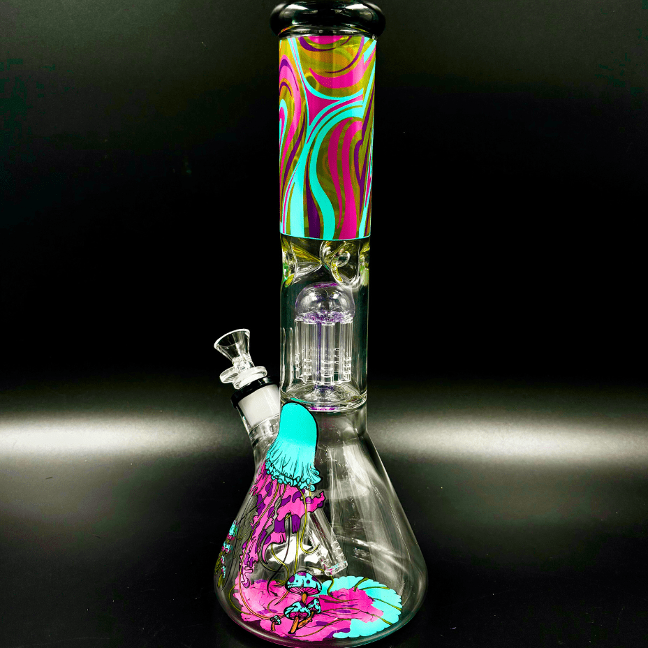 Infyniti Untamed 7mm Jellyfish Beaker w/ Tree Perc 14" Morden Vape SuperStore and Cannabis Manitoba Canada