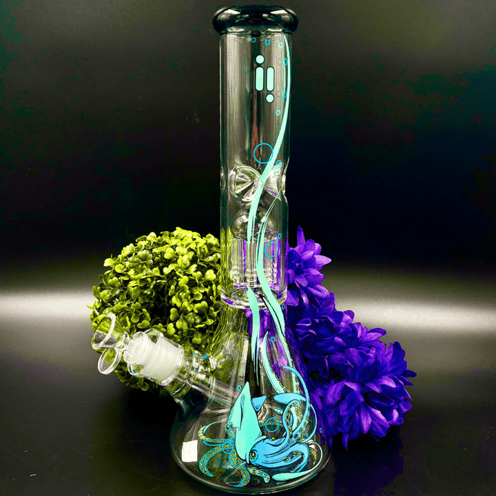 Infyniti Untamed 7mm Squid Beaker w/ Tree Perc  14" Blue Morden Vape SuperStore and Cannabis Manitoba Canada