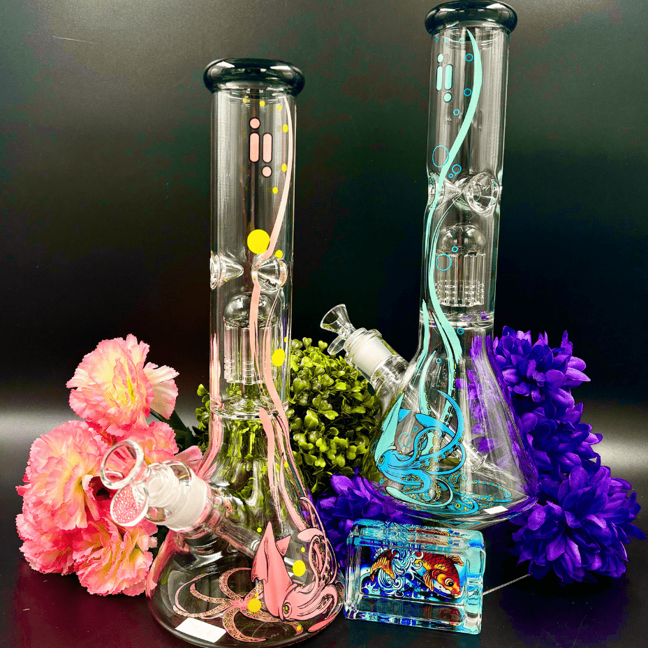 Infyniti Untamed 7mm Squid Beaker w/ Tree Perc  14" Morden Vape SuperStore and Cannabis Manitoba Canada