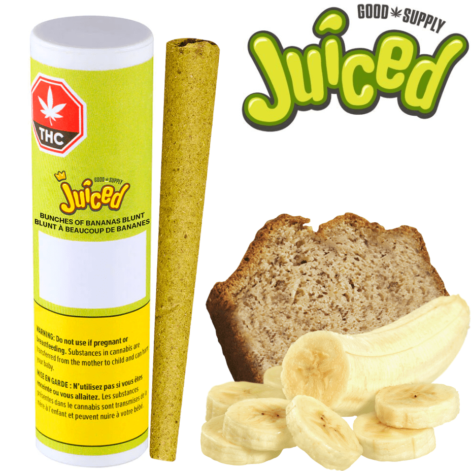 Juiced Bunches of Bananas Infused Blunt-1x1g 1x1g Morden Vape SuperStore and Cannabis Manitoba Canada