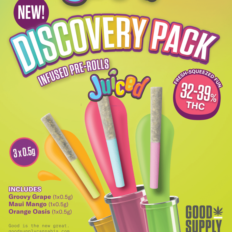 Juiced Discovery Pack Pre-Rolls-3x0.5g 3x0.5g Morden Vape SuperStore and Cannabis Manitoba Canada