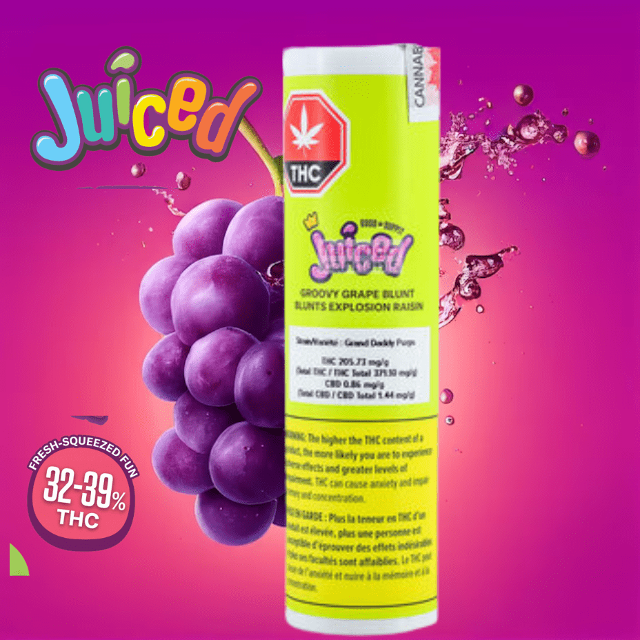 Juiced Groovy Grape Fortified Pre-Rolls-5x0.5g 5x0.5g Morden Vape SuperStore and Cannabis Manitoba Canada