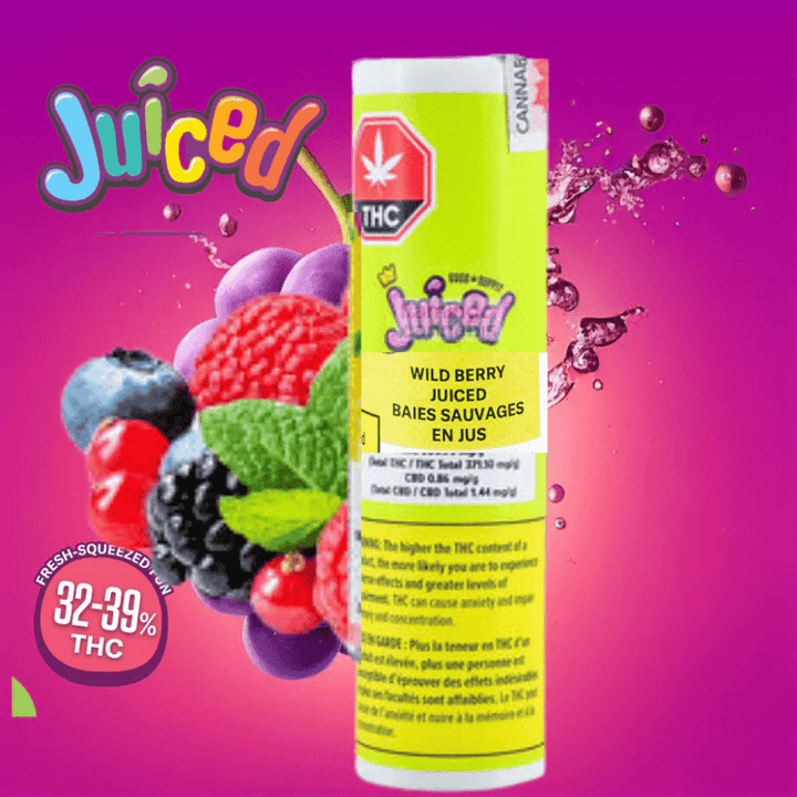 Juiced Wild Berry Indica Infused Pre-Rolls-5x0.5g 5x0.5g Morden Vape SuperStore and Cannabis Manitoba Canada