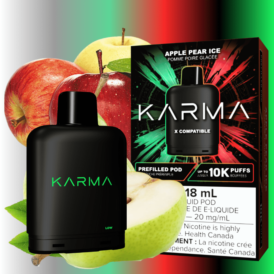 Karma 10k Puff Pod-Apple Pear Ice 18ml / 20mg Morden Vape SuperStore and Cannabis Manitoba Canada