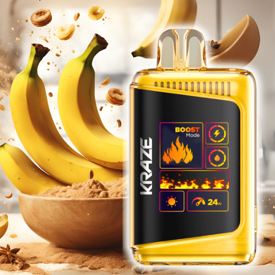 Kraze HD Mega 20k Disposable Vape - Banana Bake 20000 Puffs / 20mg Morden Vape SuperStore and Cannabis Manitoba Canada