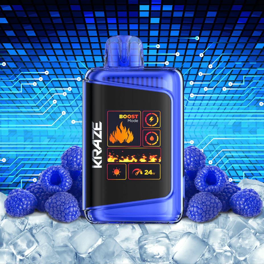 Kraze HD Mega 20k Disposable Vape - Blue Razz Ice 20000 Puffs / 20mg Morden Vape SuperStore and Cannabis Manitoba Canada