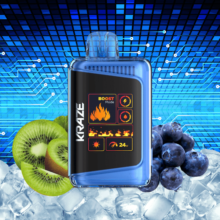 Kraze HD Mega 20k Disposable Vape - Blueberry Kiwi Ice 20000 Puffs / 20mg Morden Vape SuperStore and Cannabis Manitoba Canada