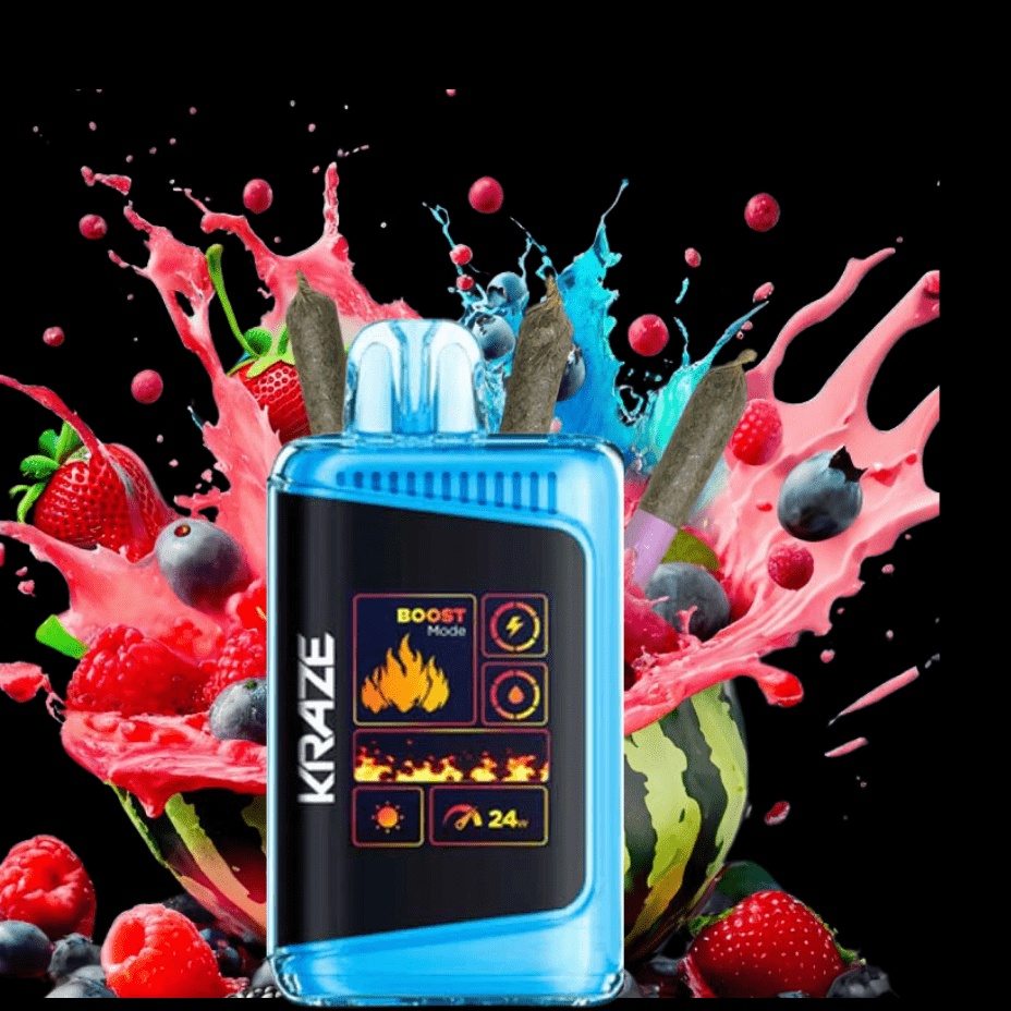 Kraze HD Mega 20k Disposable Vape - Blueberry Watermelon Ice 20000 Puffs / 20mg Morden Vape SuperStore and Cannabis Manitoba Canada