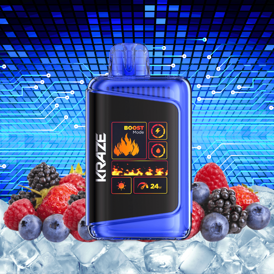 Kraze HD Mega 20k Disposable Vape - Triple Berry Ice 20000 Puffs / 20mg Morden Vape SuperStore and Cannabis Manitoba Canada