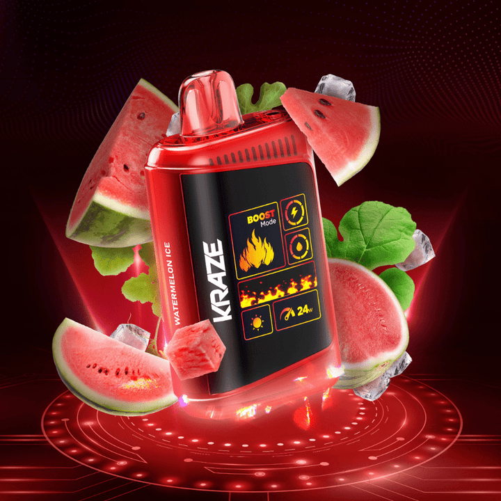 Kraze HD Mega 20k Disposable Vape - Watermelon Ice 20000 Puffs / 20mg Morden Vape SuperStore and Cannabis Manitoba Canada