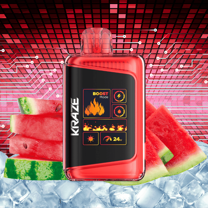 Kraze HD Mega 20k Disposable Vape - Watermelon Ice 20000 Puffs / 20mg Morden Vape SuperStore and Cannabis Manitoba Canada