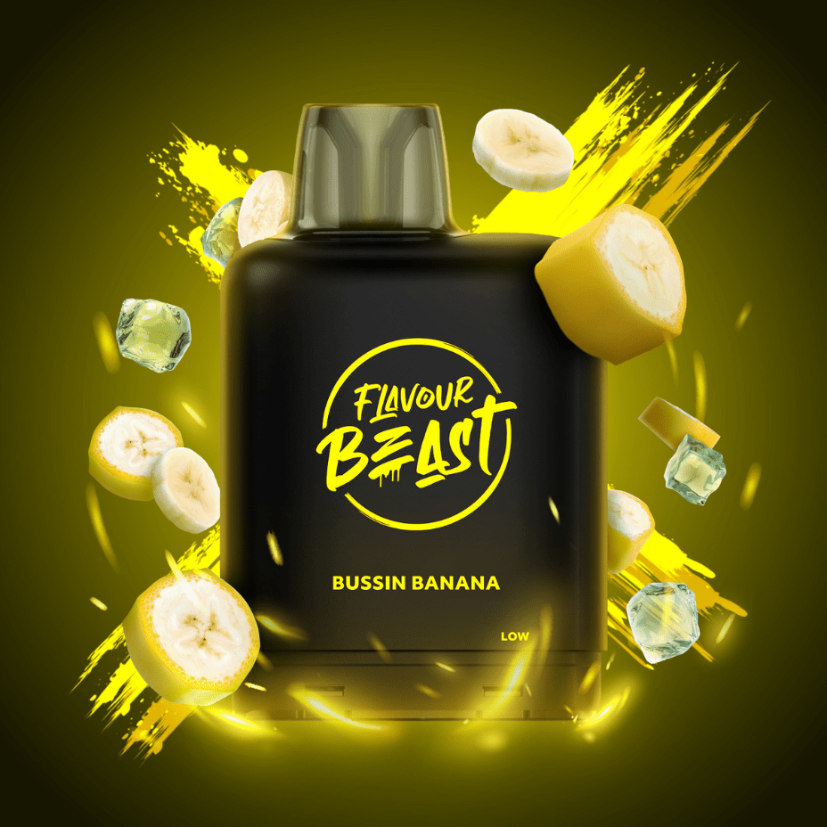 Level X Boost Flavour Beast 25k Pod-Bussin Banana Iced 25000 Puffs / 20mg Morden Vape SuperStore and Cannabis Manitoba Canada