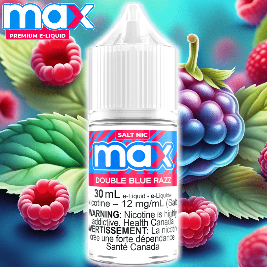 Max E-Liquid - Double Blue Razz Salt Morden Vape SuperStore and Cannabis Manitoba Canada