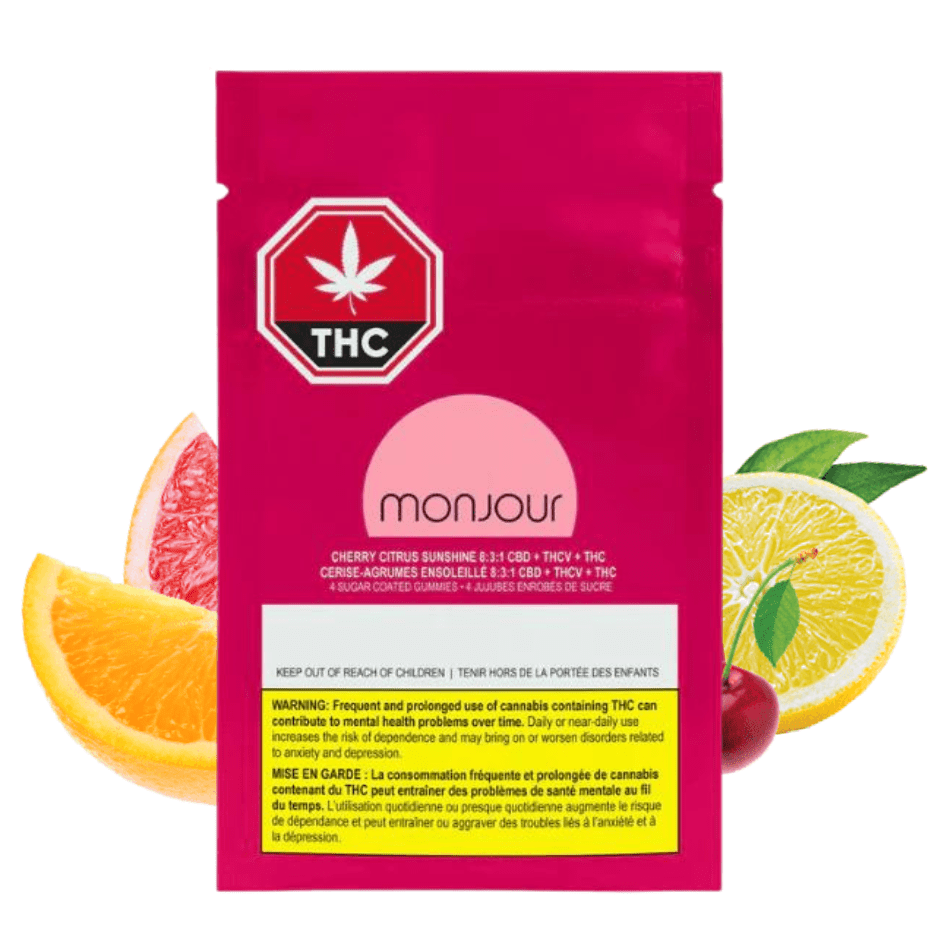 Monjour Cherry Citrus Sunshine 8:3:1 Gummies-4x2.5mg 4x2.5mg Morden Vape SuperStore and Cannabis Manitoba Canada