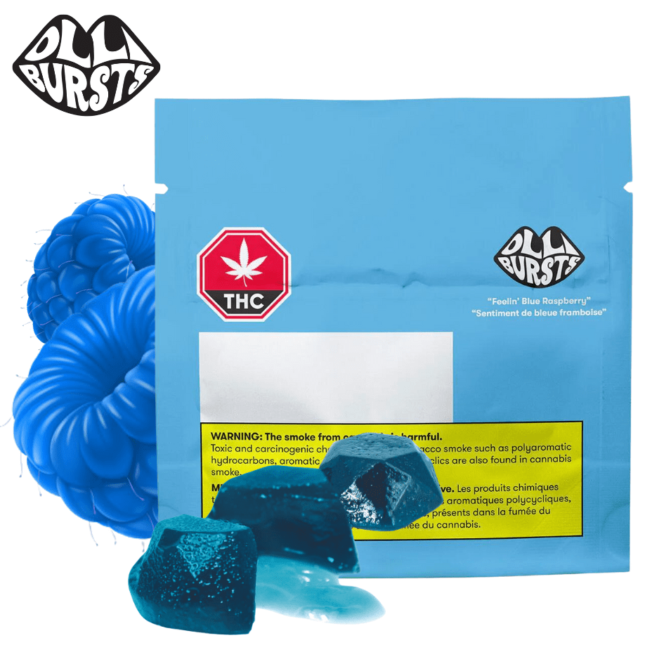 Olli Bursts Feelin' Blue Raspberry Hybrid Gummies-2x5mg 2x5mg Morden Vape SuperStore and Cannabis Manitoba Canada