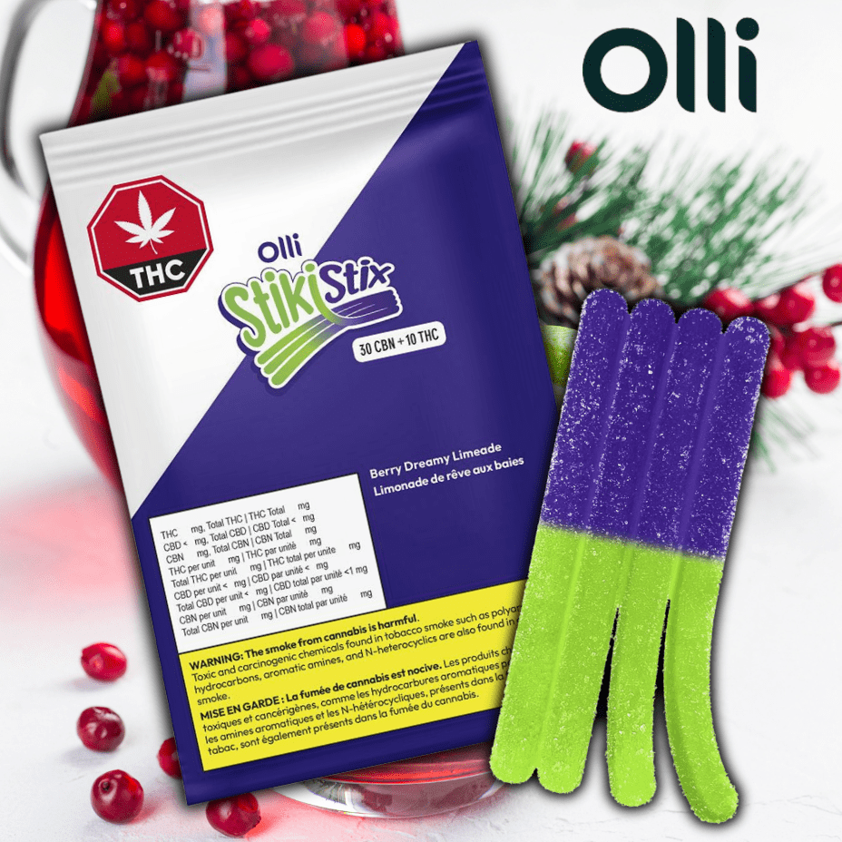 Olli StikiStix 3:1 Berry Dreamy Limeade CBN:THC Gummies-4x2.5mg 4x2mg Morden Vape SuperStore and Cannabis Manitoba Canada