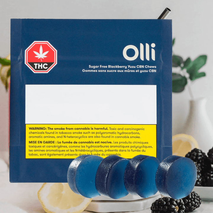 Olli Sugar Free Blackberry Yuzu CBN Chews-4x2.5mg 4x2.5mg Morden Vape SuperStore and Cannabis Manitoba Canada