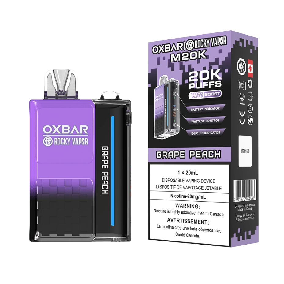 OXBAR M20K Disposable Vape - Grape Peach 20mg / 20000 Puffs Morden Vape SuperStore and Cannabis Manitoba Canada