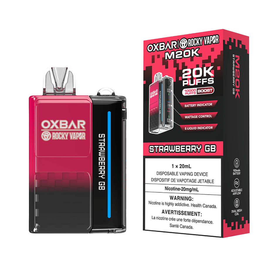 OXBAR M20K Disposable Vape - Strawberry GB 20mg / 20000 Puffs Morden Vape SuperStore and Cannabis Manitoba Canada