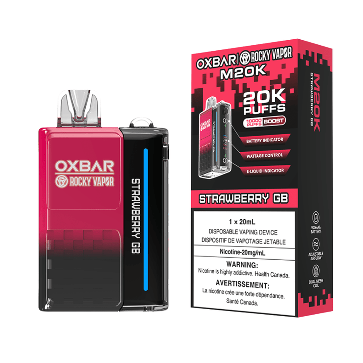 OXBAR M20K Disposable Vape - Strawberry GB 20mg / 20000 Puffs Morden Vape SuperStore and Cannabis Manitoba Canada