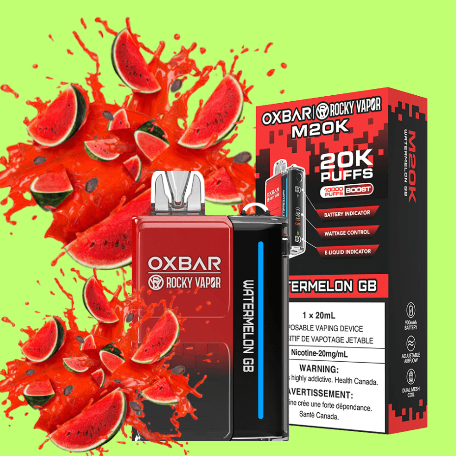 OXBAR M20K Disposable Vape - Watermelon GB 20mg / 20000 Puffs Morden Vape SuperStore and Cannabis Manitoba Canada