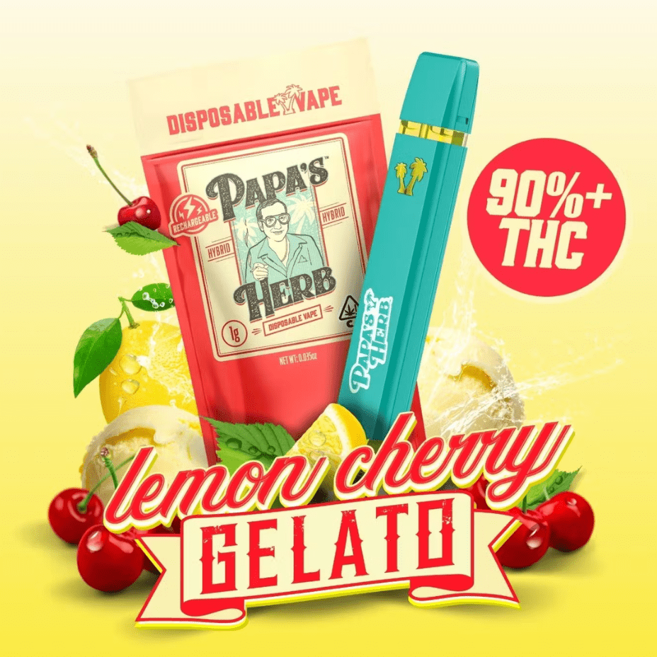 Papa's Herb Lemon Cherry Gelato Hybrid Disposable-1g 1g Morden Vape SuperStore and Cannabis Manitoba Canada