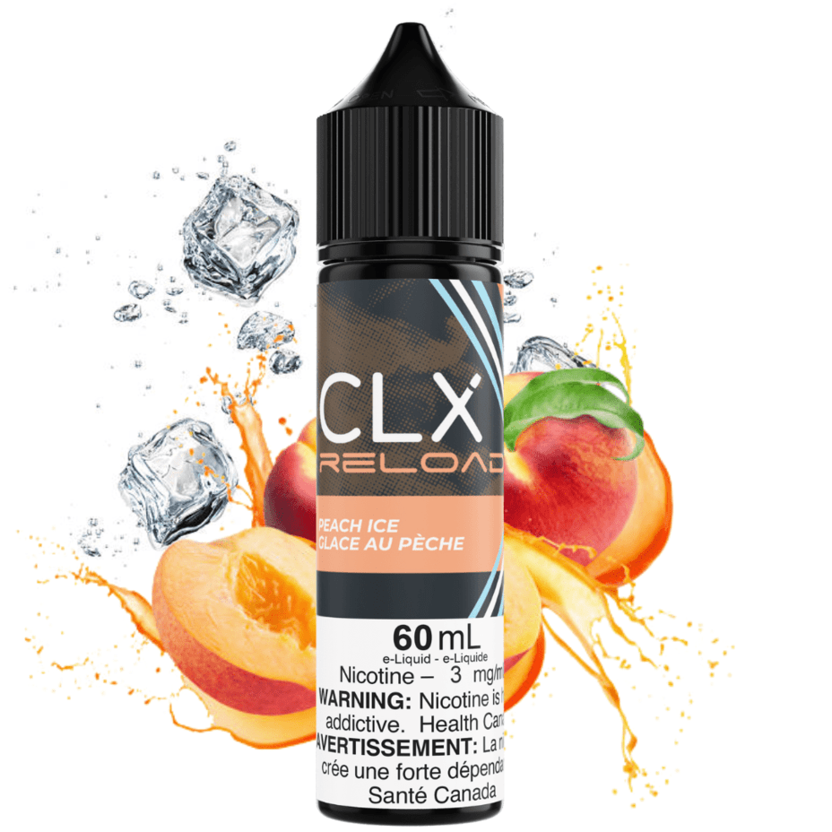 Peach Ice by CLX Reload E-liquid 3mg Morden Vape SuperStore and Cannabis Manitoba Canada