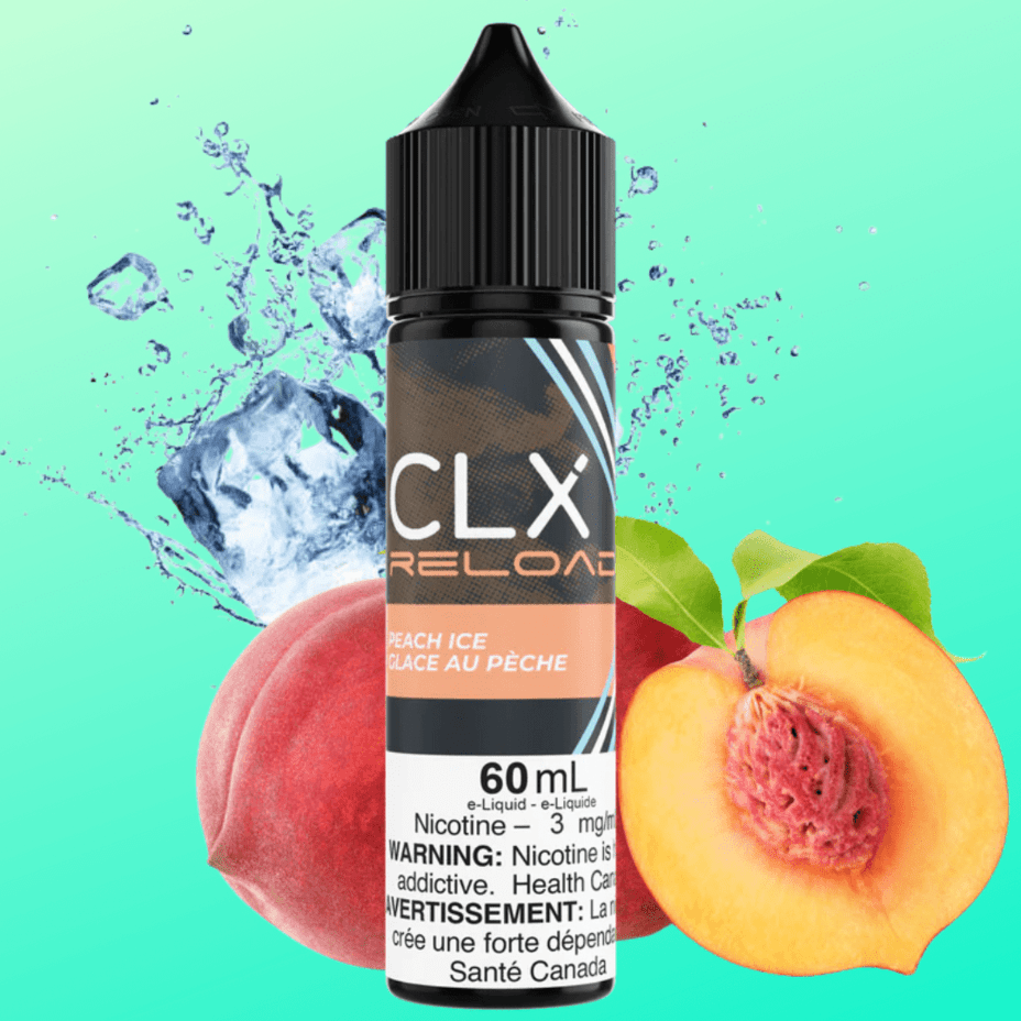 Peach Ice by CLX Reload E-liquid Morden Vape SuperStore and Cannabis Manitoba Canada