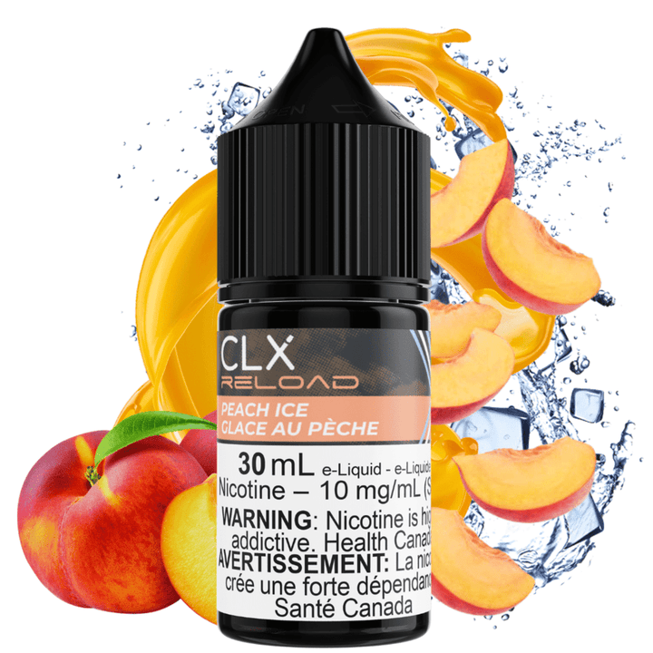 Peach Ice Salt by CLX Reload E-Liquid 30mL / 10mg Morden Vape SuperStore and Cannabis Manitoba Canada