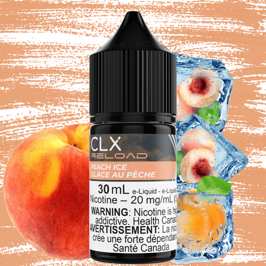 Peach Ice Salt by CLX Reload E-Liquid Morden Vape SuperStore and Cannabis Manitoba Canada